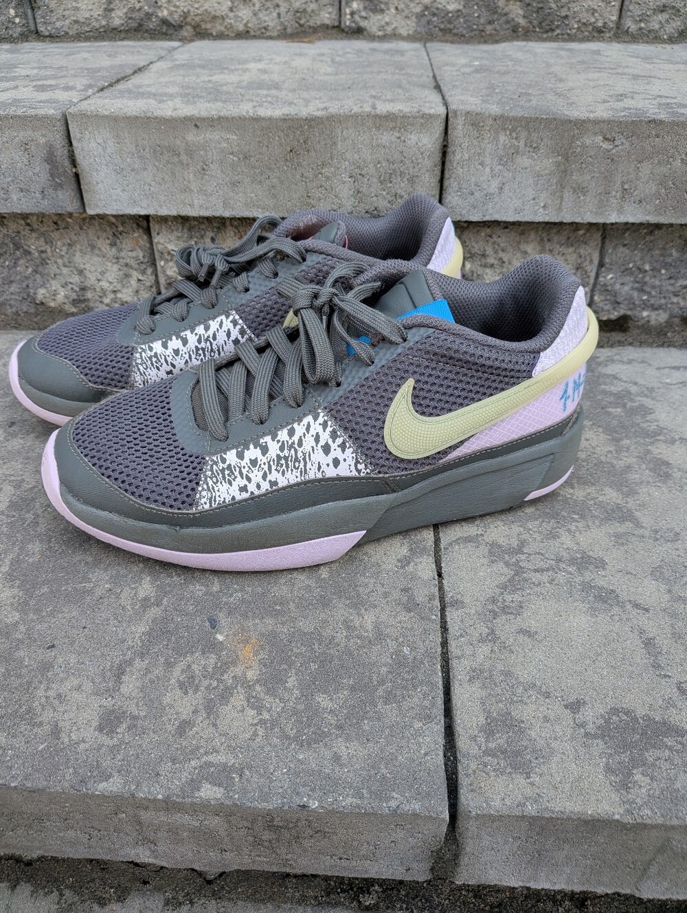 Kids Size 6Y Nike Ja 1 GS 'Personal Touch' Grey Purple Shoe DX2294-002 Youth